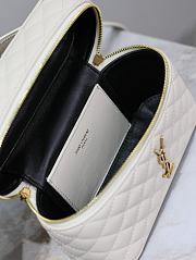 Fortok Saint Laurent White Gaby Mini Quilted Leather Vanity Bag 766731 18x11x6.5cm - 3