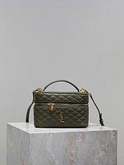 Fortok Saint Laurent Green Gaby Mini Quilted Leather Vanity Bag 766731 18x11x6.5cm - 1