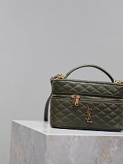 Fortok Saint Laurent Green Gaby Mini Quilted Leather Vanity Bag 766731 18x11x6.5cm - 4