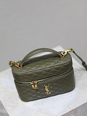 Fortok Saint Laurent Green Gaby Mini Quilted Leather Vanity Bag 766731 18x11x6.5cm - 3