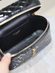 Fortok Saint Laurent Black Gaby Mini Patent Leather Vanity Bag 766731 18x11x6.5cm - 3