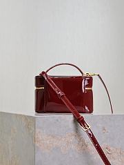 Fortok Saint Laurent Red Gaby Mini Patent Leather Vanity Bag 766731 18x11x6.5cm - 5