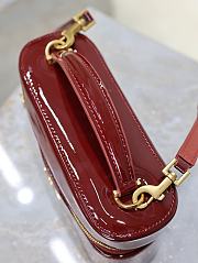 Fortok Saint Laurent Red Gaby Mini Patent Leather Vanity Bag 766731 18x11x6.5cm - 2