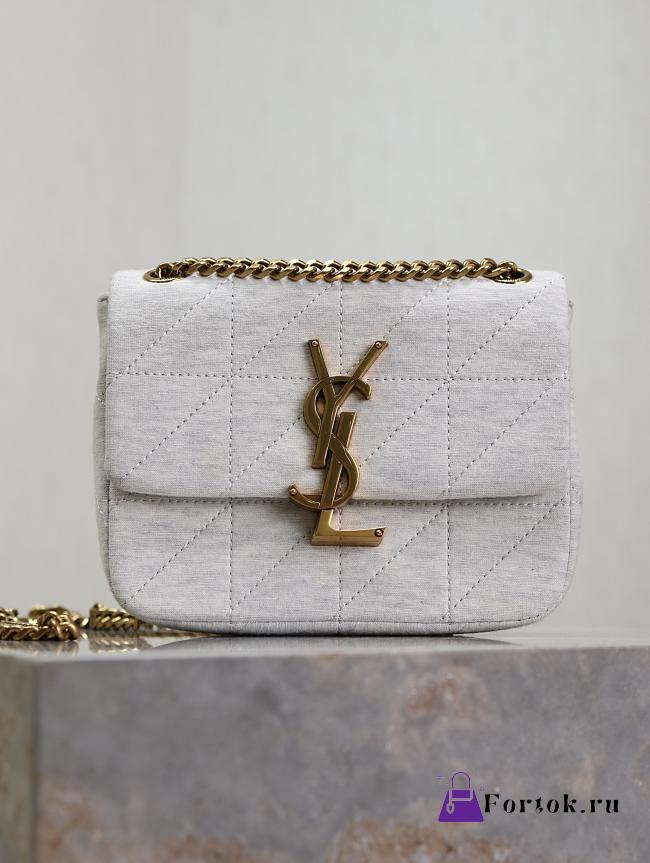 Fortok Saint Laurent Jamie Mini Quilted Shoulder Bag White 698162 16x13x5cm - 1