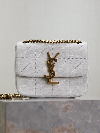 Fortok Saint Laurent Jamie Mini Quilted Shoulder Bag White 698162 16x13x5cm