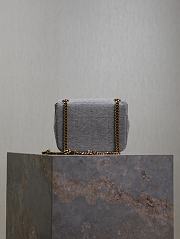 Fortok Saint Laurent Jamie Mini Quilted Shoulder Bag Grey 698162 16x13x5cm - 2