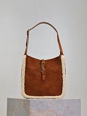 Fortok Saint Laurent Le5A7 Suede Hobo Bag in Caramel Suede 713938 23x22x8.5cm  - 1