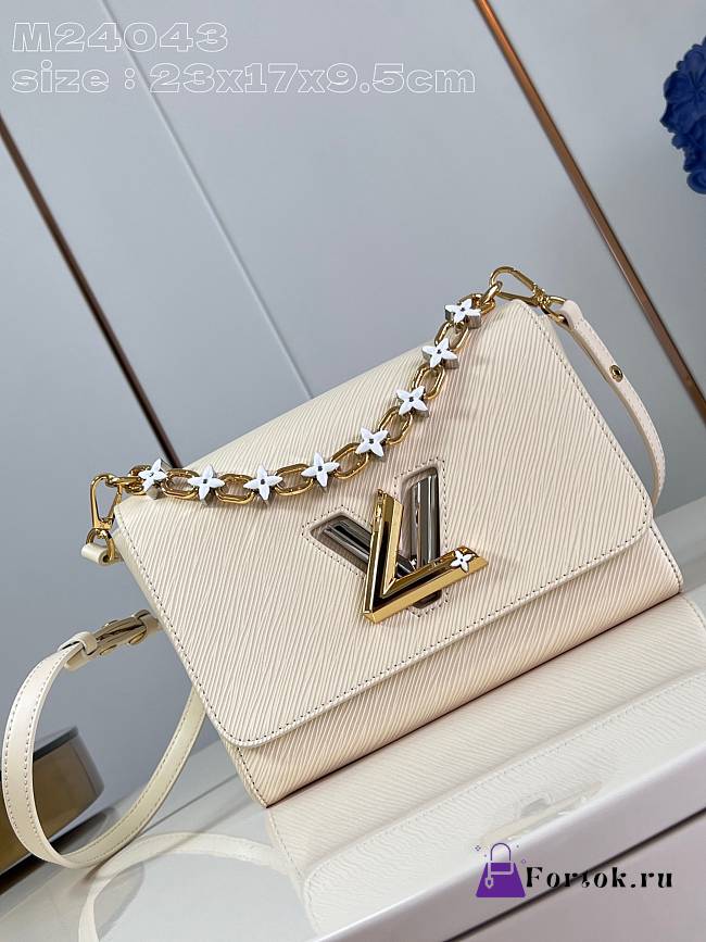 Fortok Louis Vuitton Twist PM Bloom Bag Cream M24042 19x15x9cm - 1