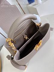 Fortok Louis Vuitton Capucines Taurillon Bag Grey M48865 27x18x9cm  - 3