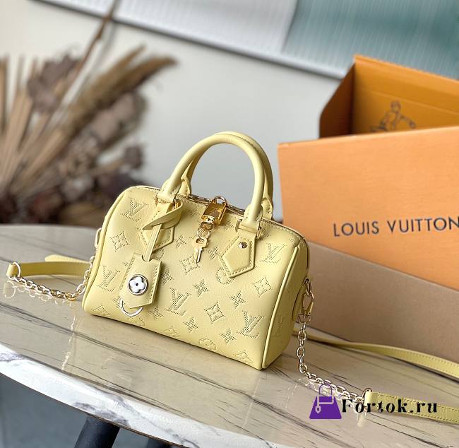 Fortok Louis Vuitton Speedy Bandoulière 20 Monogram Pattern Bag Yellow M11276 20.5x13.5x12cm   - 1