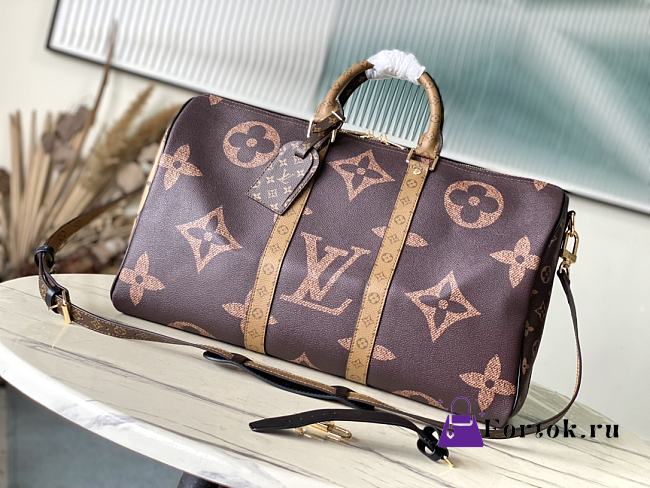 Fortok Louis Vuitton Keepall Bandouliere 45 Monogram Reverse Bag M47211 45x27x20cm - 1