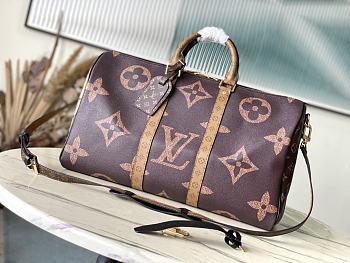Fortok Louis Vuitton Keepall Bandouliere 45 Monogram Reverse Bag M47211 45x27x20cm