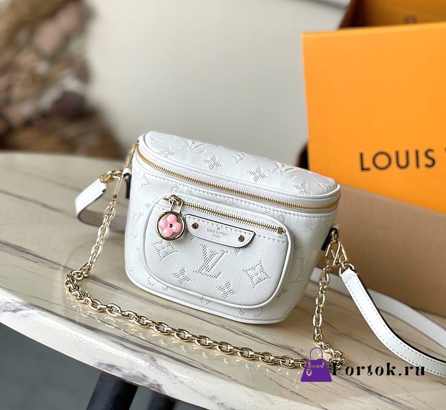 Fortok Louis Vuitton Mini Bumbag White M11300 17x12x9.5cm - 1