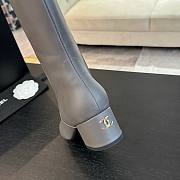 Fortok Chanel High Boots Calfskin Dark Gray & Black - 6