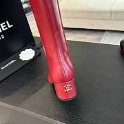 Fortok Chanel High Boots Calfskin Red & Black - 6