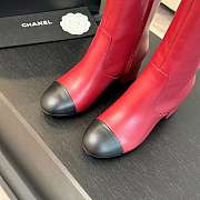 Fortok Chanel High Boots Calfskin Red & Black - 4