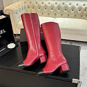 Fortok Chanel High Boots Calfskin Red & Black - 3