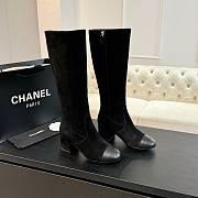 Fortok Chanel High Boots Suede & Calfskin Black - 1