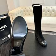 Fortok Chanel High Boots Suede & Calfskin Black - 5