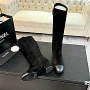 Fortok Chanel High Boots Suede & Calfskin Black - 4