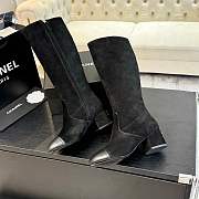 Fortok Chanel High Boots Suede & Calfskin Black - 3