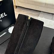 Fortok Chanel High Boots Suede & Calfskin Black - 2
