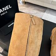 Fortok Chanel High Boots Suede Beige & Calfskin Black - 5