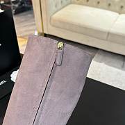 Fortok Chanel High Boots Suede Grey & Calfskin Black - 6