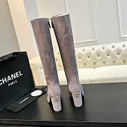 Fortok Chanel High Boots Suede Grey & Calfskin Black - 3