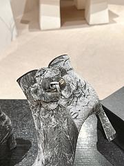 Fortok Chanel Camellia Grey Suede Heeled Ankle Boots - 3