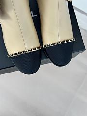Fortok Chanel Bow Knot Double C Ankle Boots Beige - 2