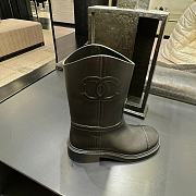 Fortok Chanel 24 Classic Knight Boots Black Leather - 1