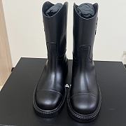 Fortok Chanel 24 Classic Knight Boots Black Leather - 6