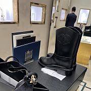 Fortok Chanel 24 Classic Knight Boots Black Leather - 5