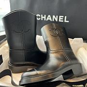 Fortok Chanel 24 Classic Knight Boots Black Leather - 4