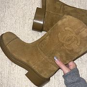 Fortok Chanel 24 Classic Knight Boots Brown Suede - 2