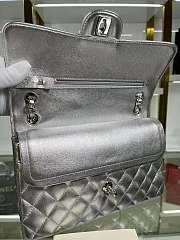 Fortok Chanel Classic Flap Bag Silver 15.5x25.5x6.5cm - 6