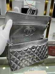 Fortok Chanel Classic Flap Bag Silver 15.5x25.5x6.5cm - 3