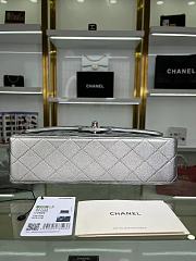 Fortok Chanel Classic Flap Bag Silver 15.5x25.5x6.5cm - 2