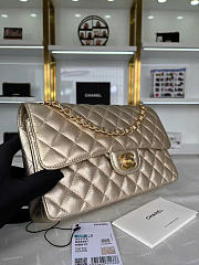 Fortok Chanel Classic Flap Bag Gold 15.5x25.5x6.5cm - 6