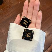Fortok Chanel Square Double C Earrings Black - 6