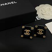 Fortok Chanel Square Double C Earrings Black - 5