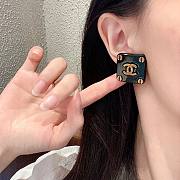 Fortok Chanel Square Double C Earrings Black - 2