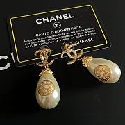 Fortok Chanel Double C Diamond Pearl Earrings  - 1