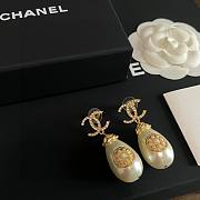 Fortok Chanel Double C Diamond Pearl Earrings  - 5
