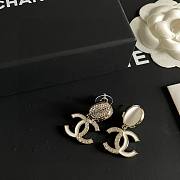 Fortok Chanel Double C Half Diamond Earrings - 6