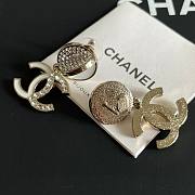 Fortok Chanel Double C Half Diamond Earrings - 5