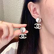 Fortok Chanel Double C Half Diamond Earrings - 3