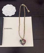 Fortok Chanel Colorful Love Black Leather Necklace - 1