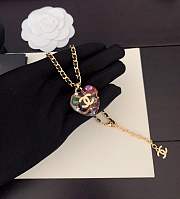 Fortok Chanel Colorful Love Black Leather Necklace - 4